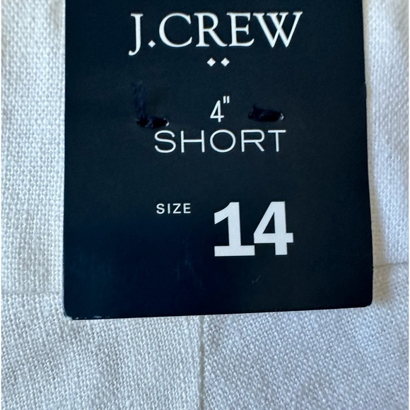 Women’s J.Crew Size 14 White Scalloped Linen Blend 4” Shorts - Picture 7 of 7